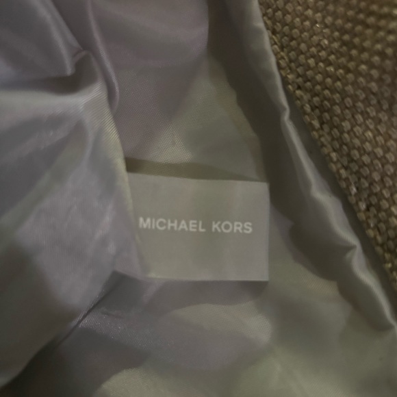 ✨NWT✨Michael Kors burlap tote bag with silver accents - Picture 9 of 9